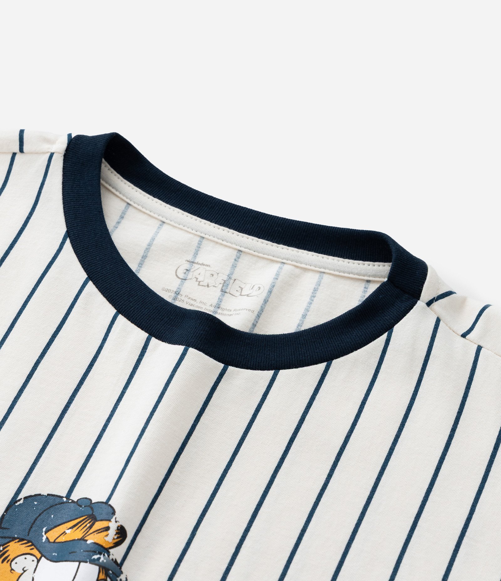 Camiseta Oversized Infantil com Estampa Garfield Baseball - Tam 5 a 14 Anos Bege 5