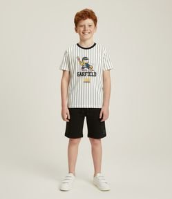 Camiseta Oversized Infantil com Estampa Garfield Baseball - Tam 5 a 14 Anos