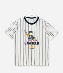 Camiseta Oversized Infantil com Estampa Garfield Baseball - Tam 5 a 14 Anos