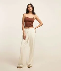 Calça em Ribana com Amarração no Cós