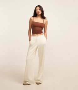 Calça em Ribana com Amarração no Cós