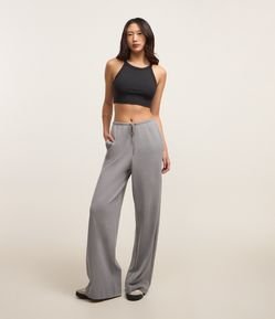 Calça em Ribana com Amarração no Cós