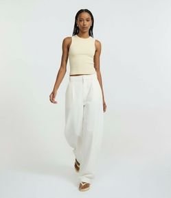 Regata Cropped Básica em Ribana Canelada