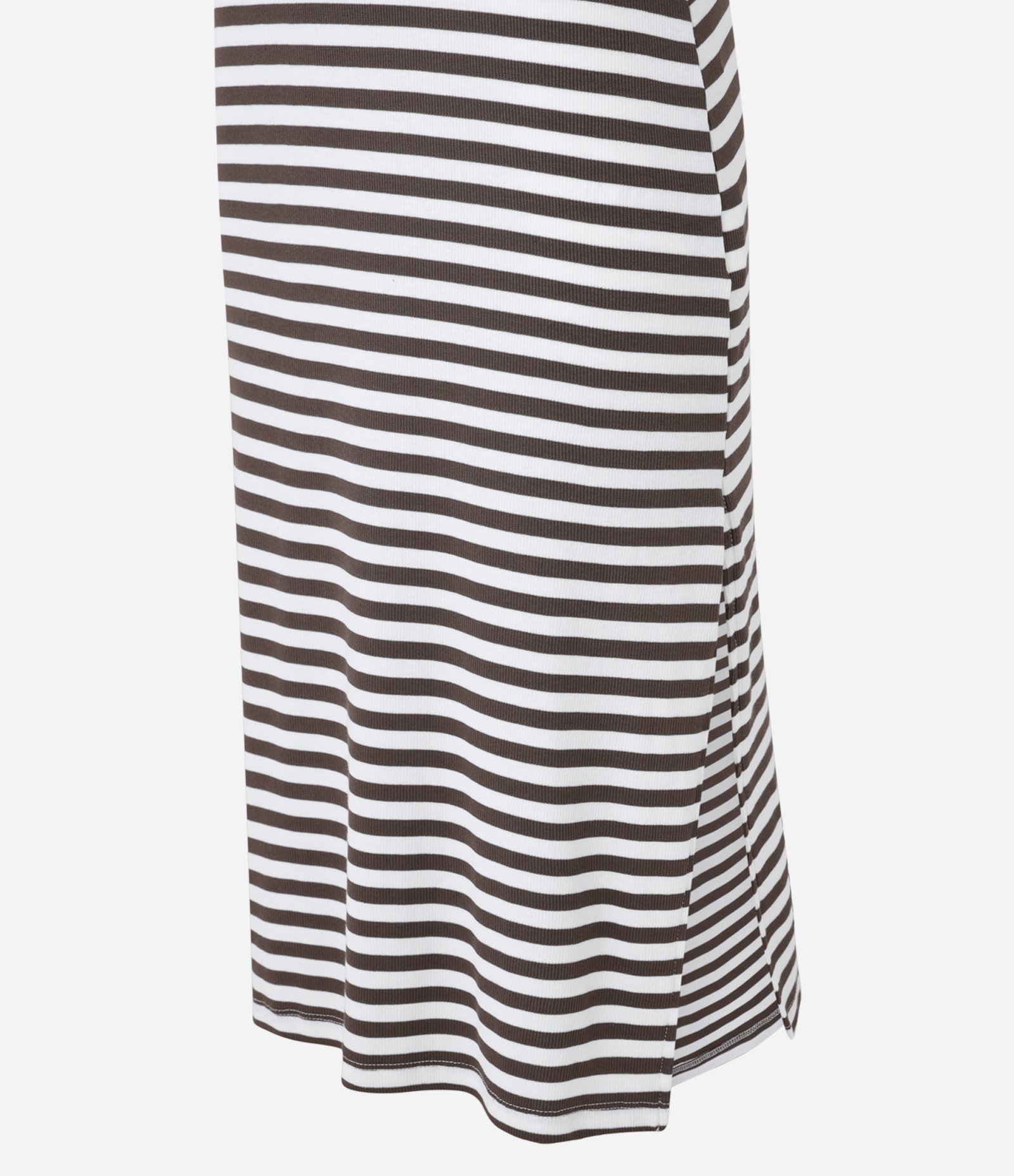 Vestido Regata Midi Listrado em Ribana Marrom 6