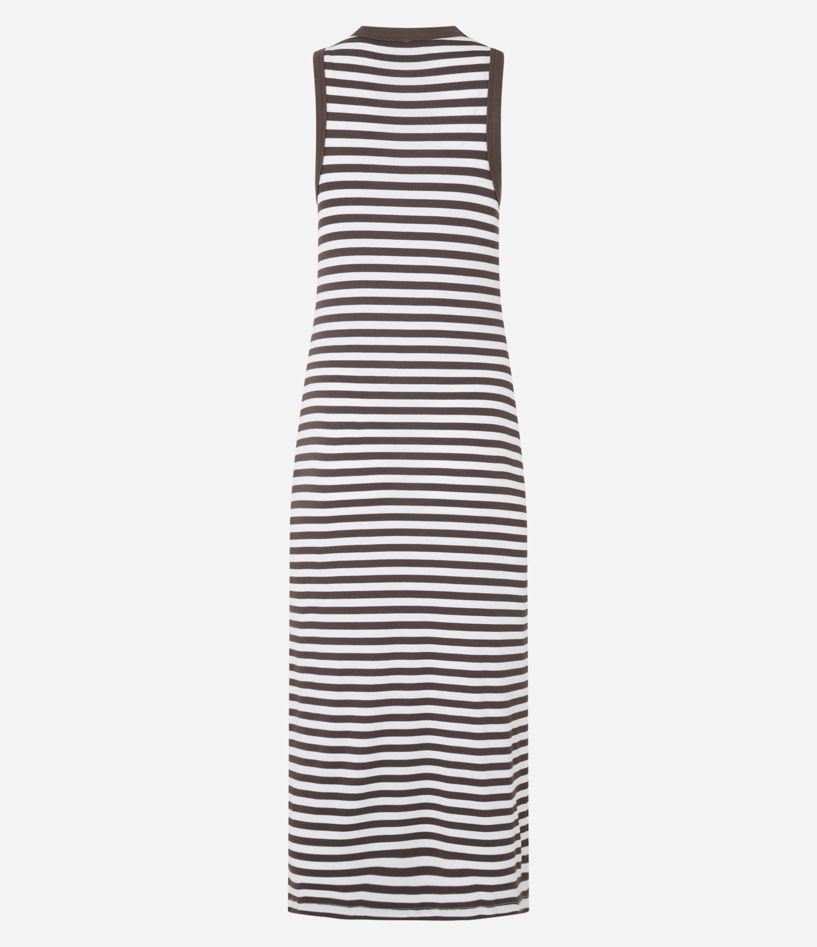 Vestido Regata Midi Listrado em Ribana Marrom 7