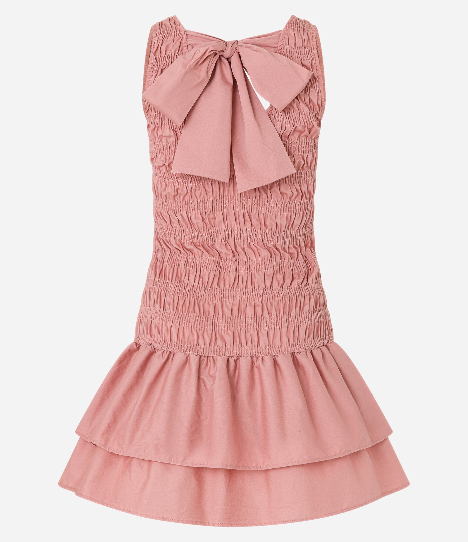 Vestido Curto em Tricoline com Lastex e Laço nas Costas Rosa 6