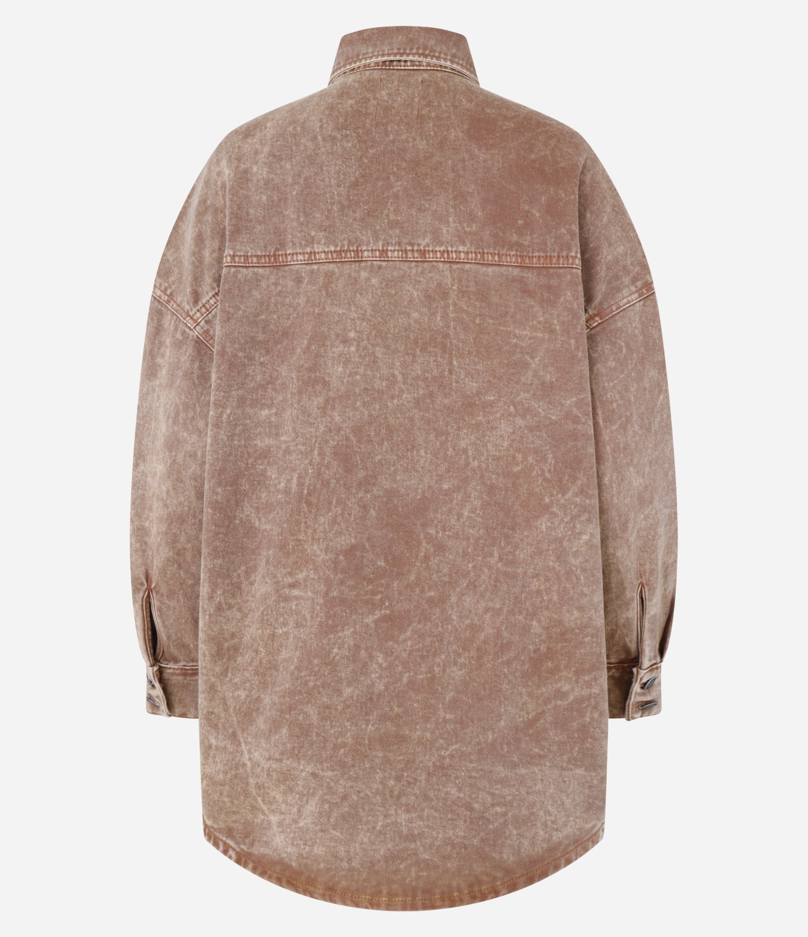 Jaqueta Oversized em Sarja Manchadinha com Bolsos Grandes Marrom 5