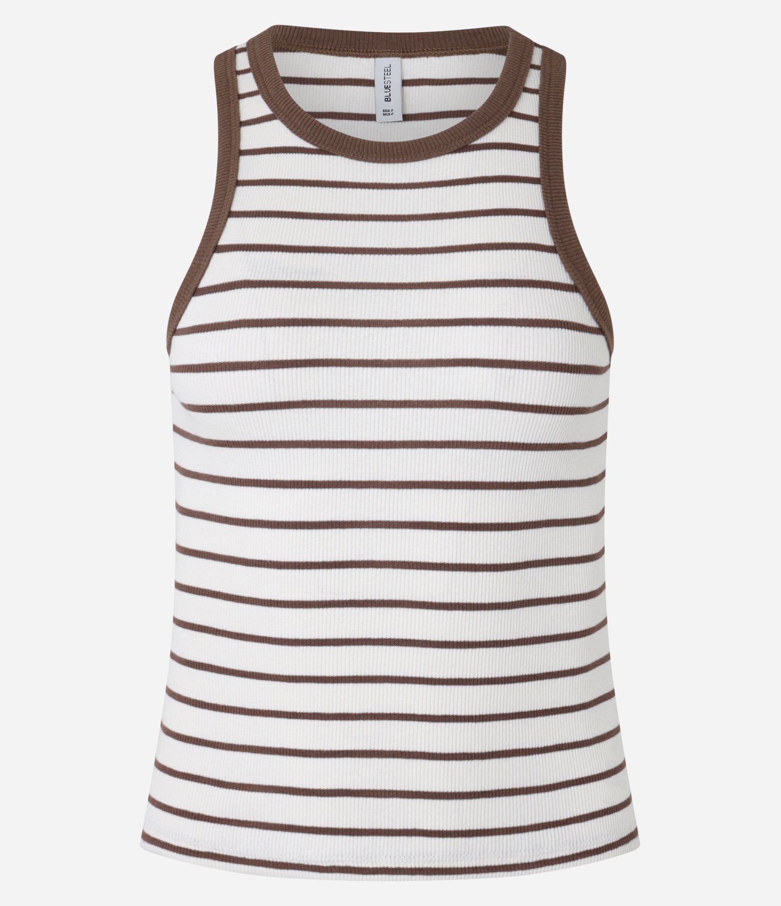 Regata em Ribana Listrada com Viés Contrastante Marrom 5