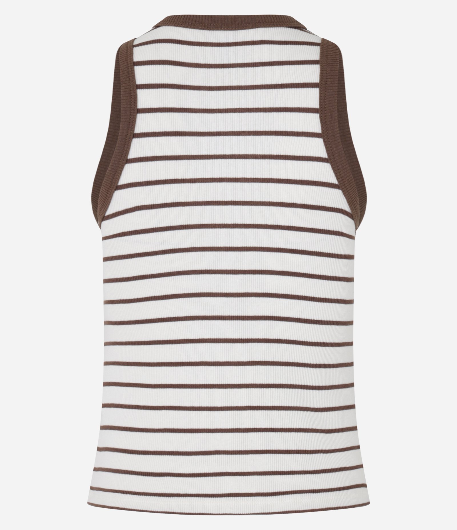 Regata em Ribana Listrada com Viés Contrastante Marrom 7