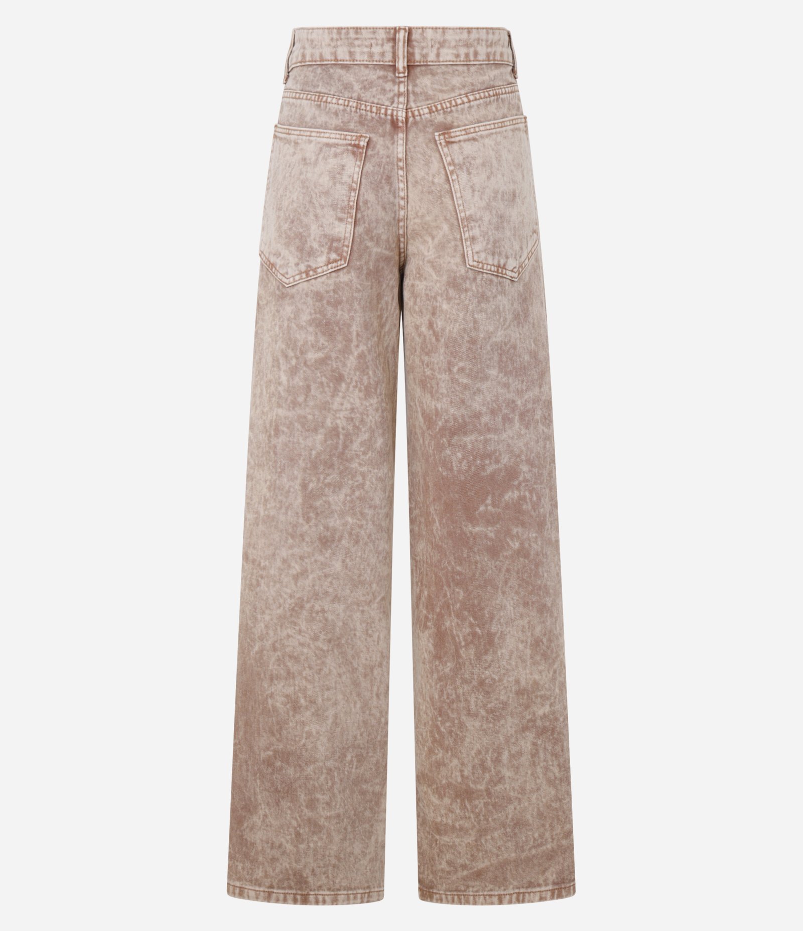 Calça Wide Leg em Sarja Manchadinha com Cintura Alta Marrom 6