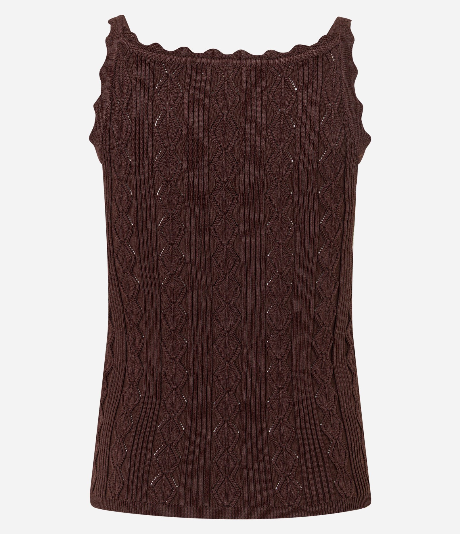 Blusa em Tricô com Decote Canoa com Miçangas Marrom 7