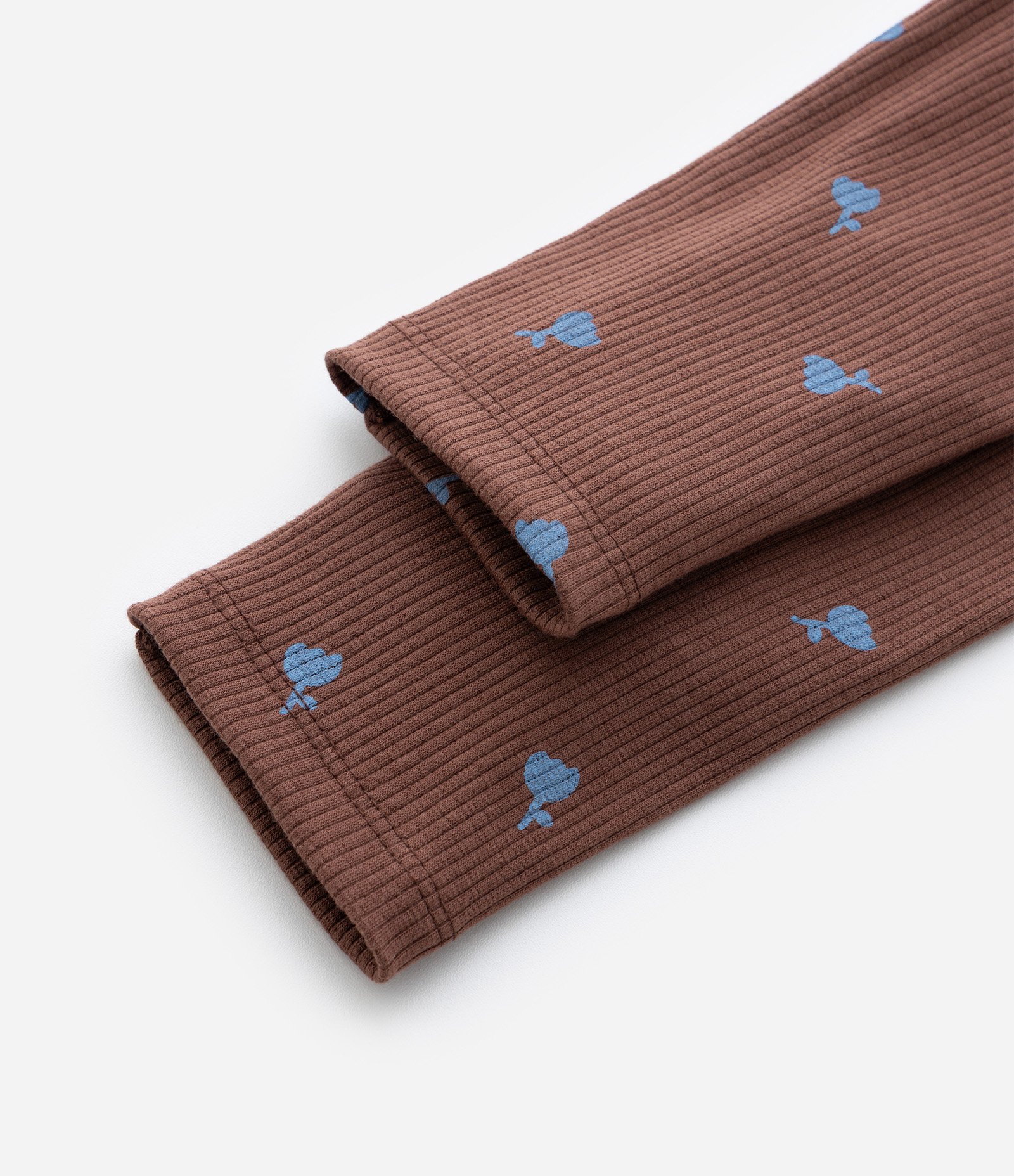 Calça Legging Infantil Canelada com Estampa Tulipa - Tam1 a 6 Anos Marrom 4