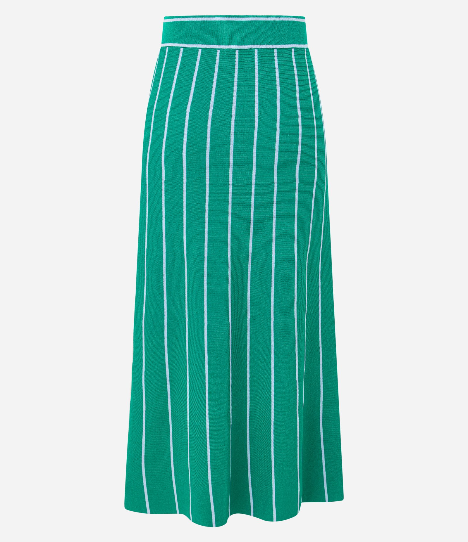 Saia Longa em Tricô com Listras Verde 9