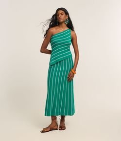 Saia Longa em Tricô com Listras