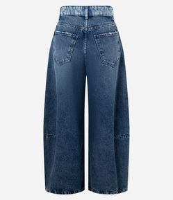 Calça Barrel em Jeans com Cintura Média