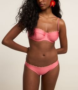 Biquíni Calcinha Básica em Microfibra Brilho com Mini Aviamentos de Madeira