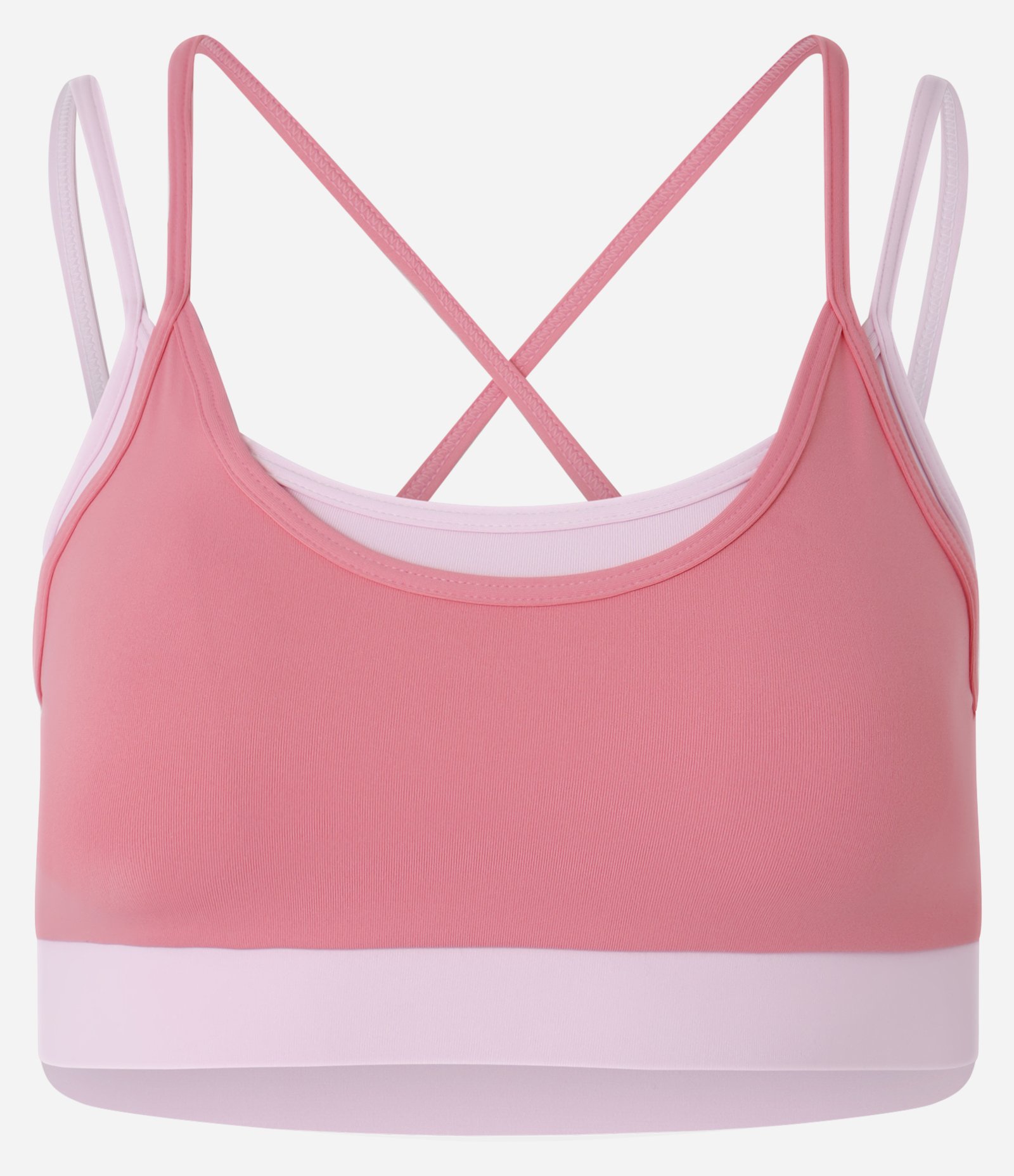 Top Esportivo em Microfibra com Sobreposição Bicolor Rosa 4