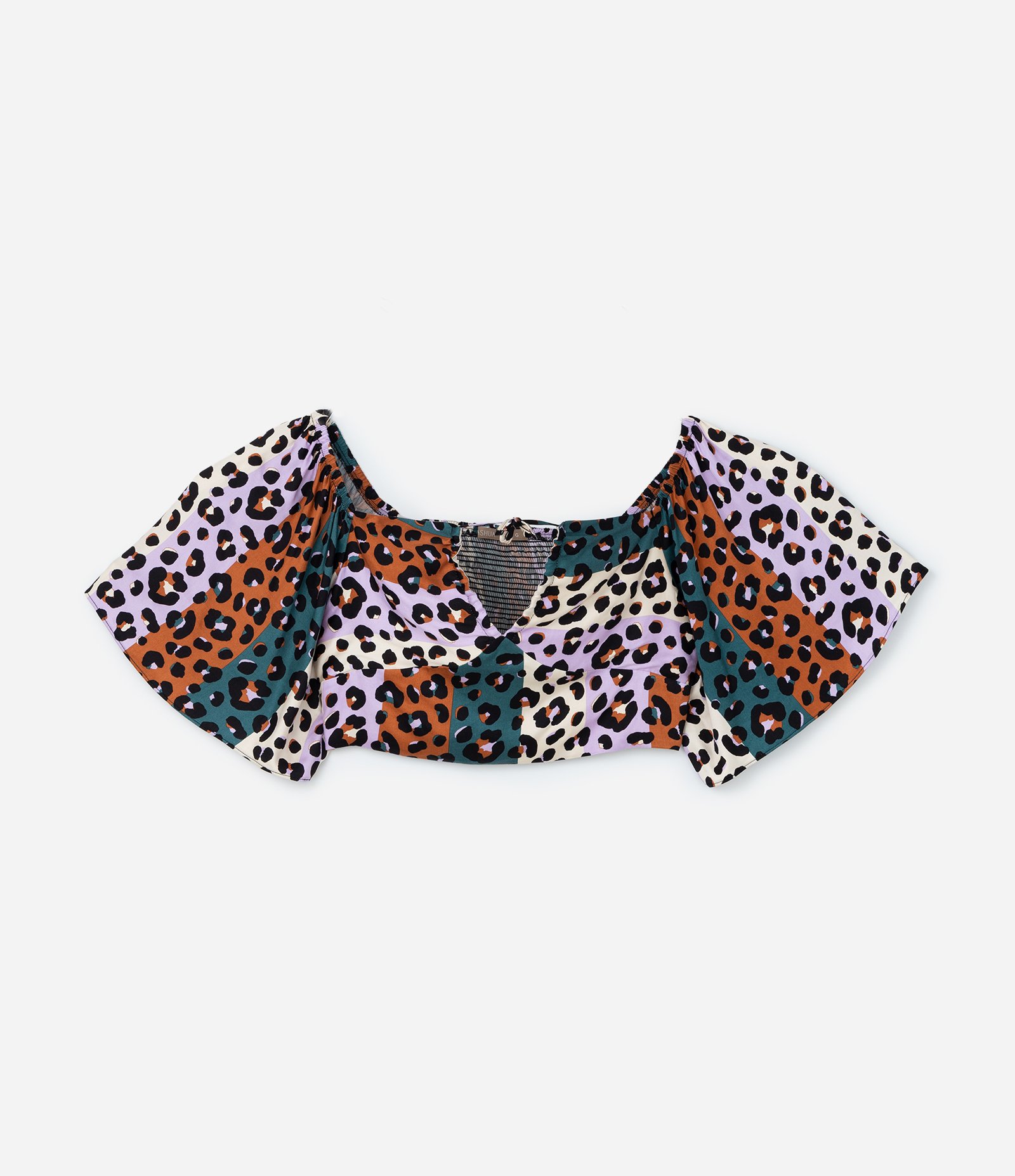 Blusa Cropped em Viscose com Estampa Animal Print Curve & Plus Size Lilás/Verde/Marrom 5