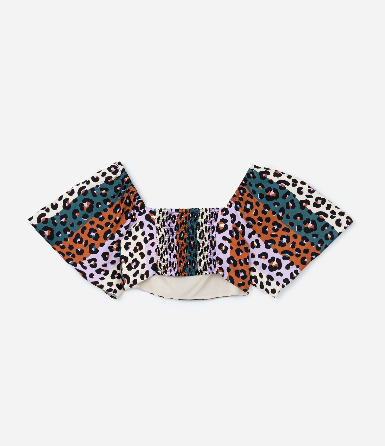 Blusa Cropped em Viscose com Estampa Animal Print Curve & Plus Size Lilás/Verde/Marrom 6