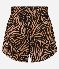 Saída de Praia Short em Chiffon com Estampa Animal Print Zebra