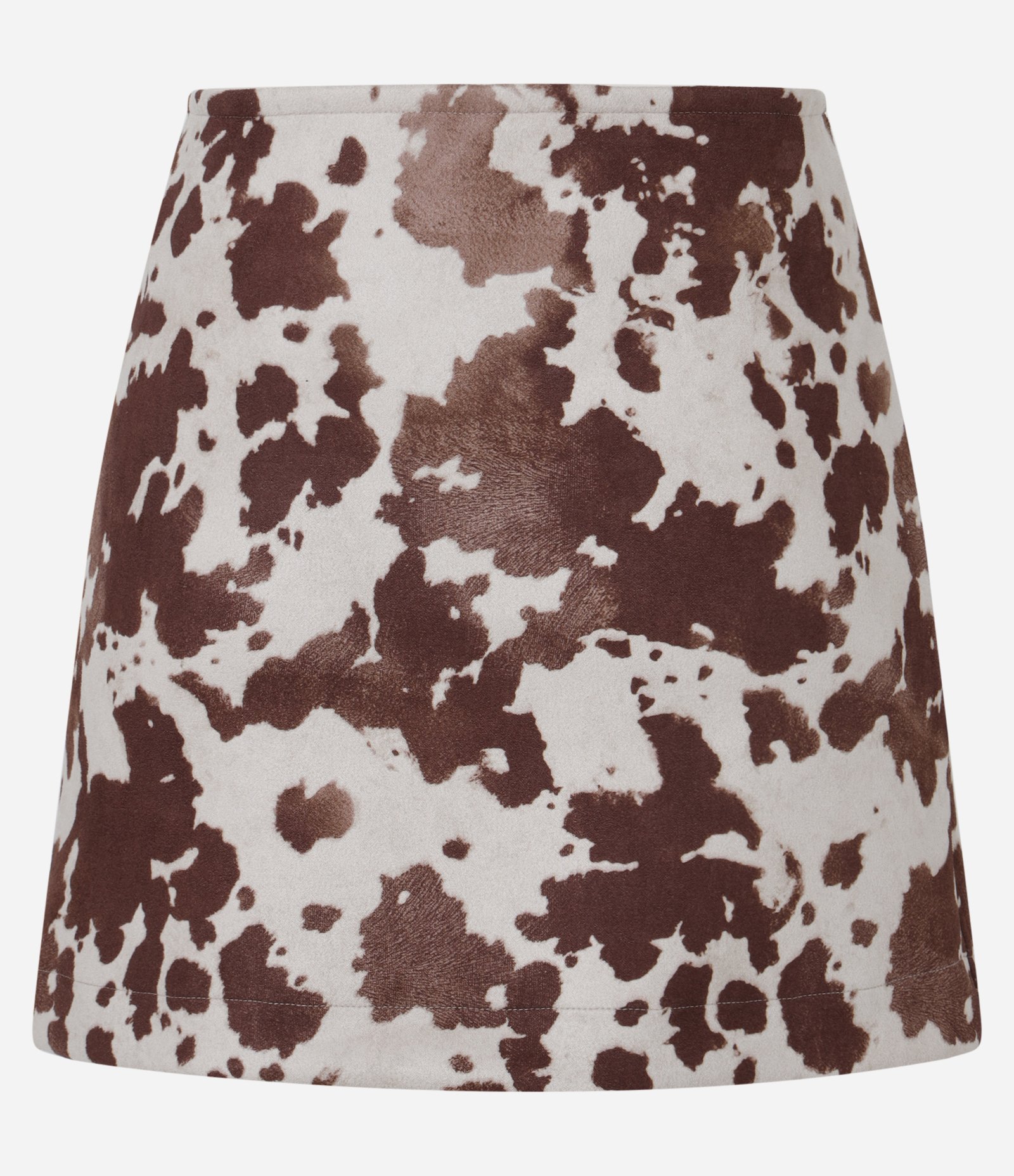 Mini Saia em Suede Animal Print de Vaquinha Marrom 6