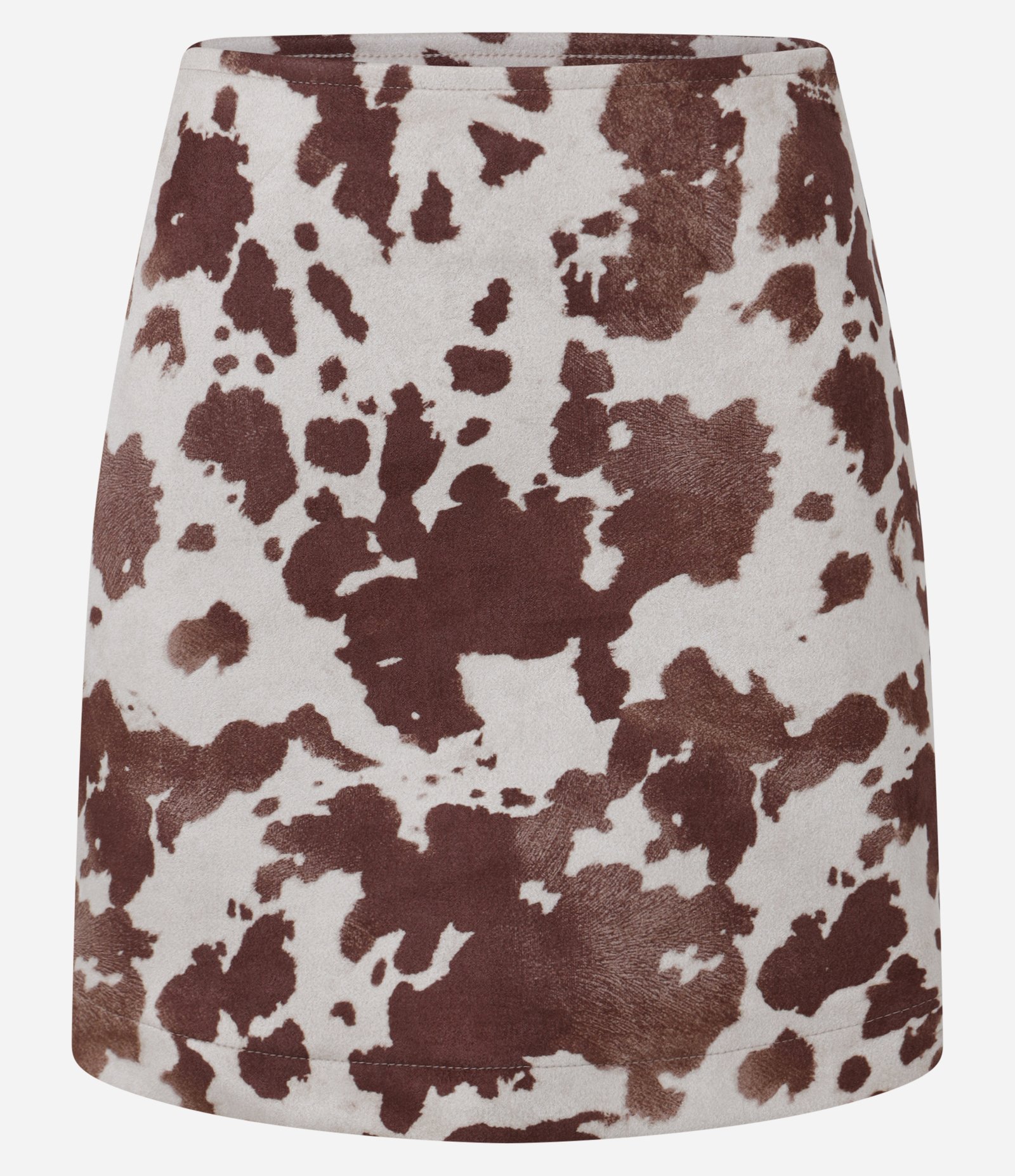 Mini Saia em Suede Animal Print de Vaquinha Marrom 5