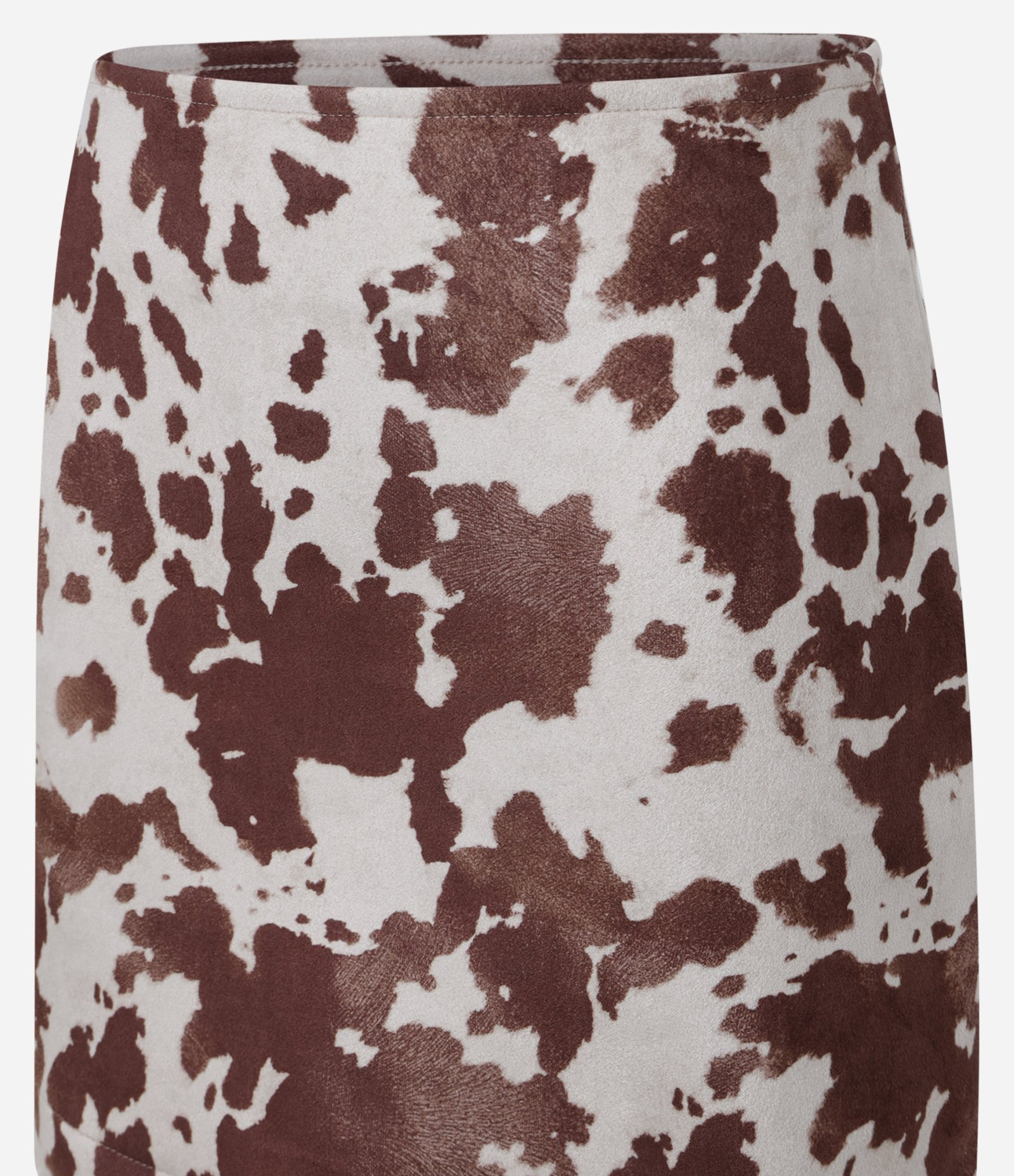 Mini Saia em Suede Animal Print de Vaquinha Marrom 6