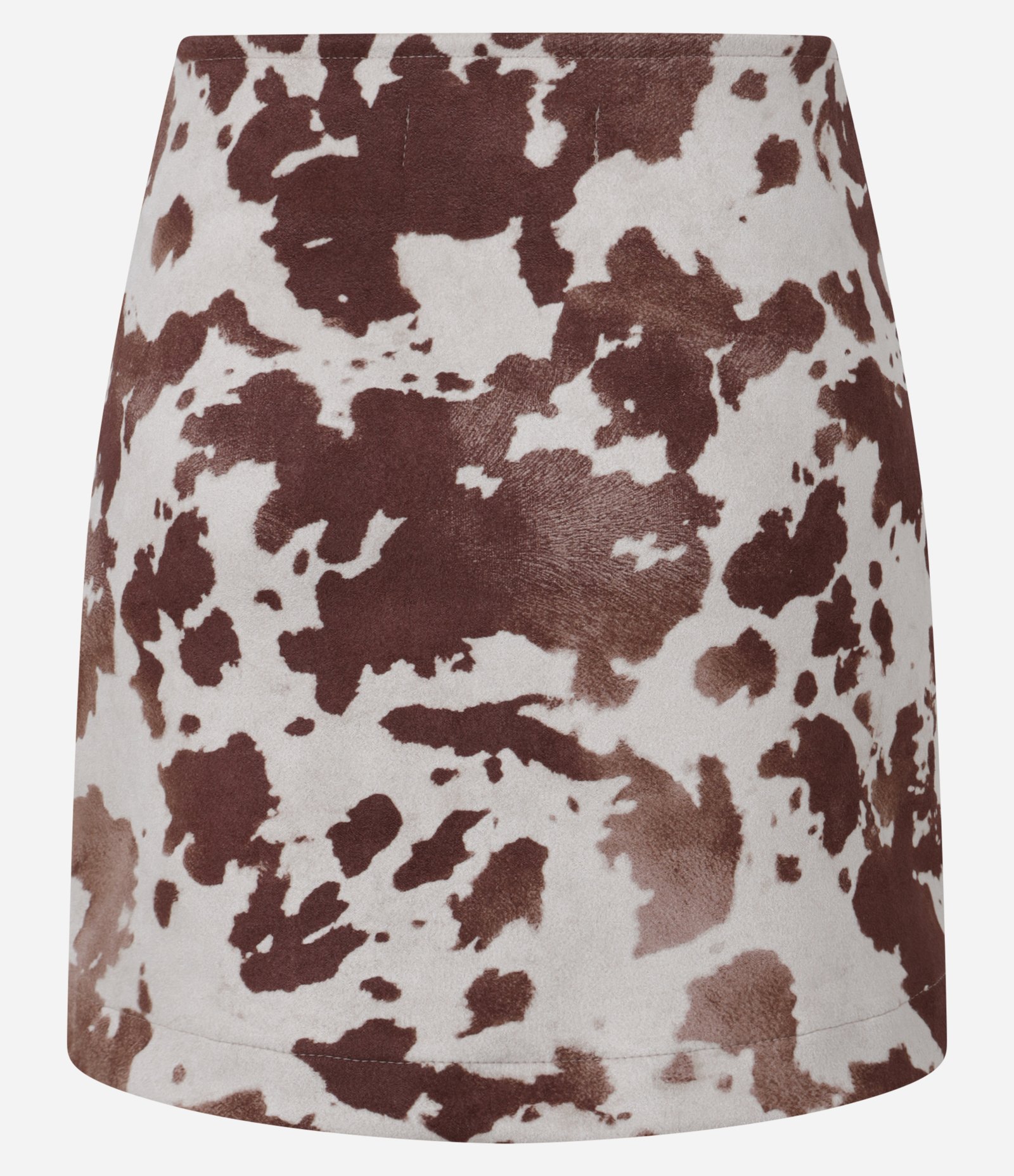 Mini Saia em Suede Animal Print de Vaquinha Marrom 7