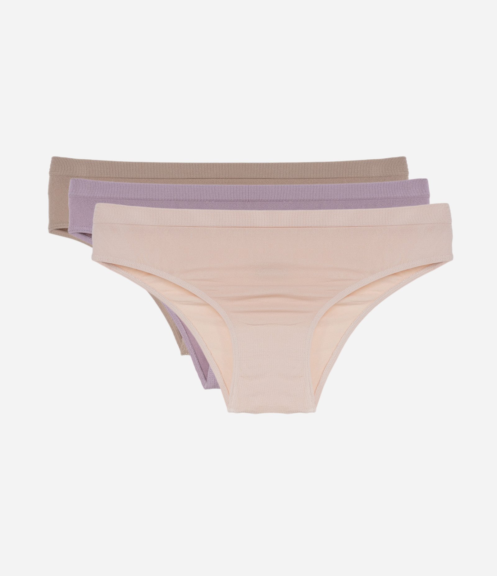 Kit 03 Calcinhas Biquíni Seamless com Lateral Média Trifil Lilás 1