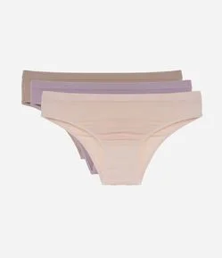 Kit 03 Calcinhas Biquíni Seamless com Lateral Média Trifil