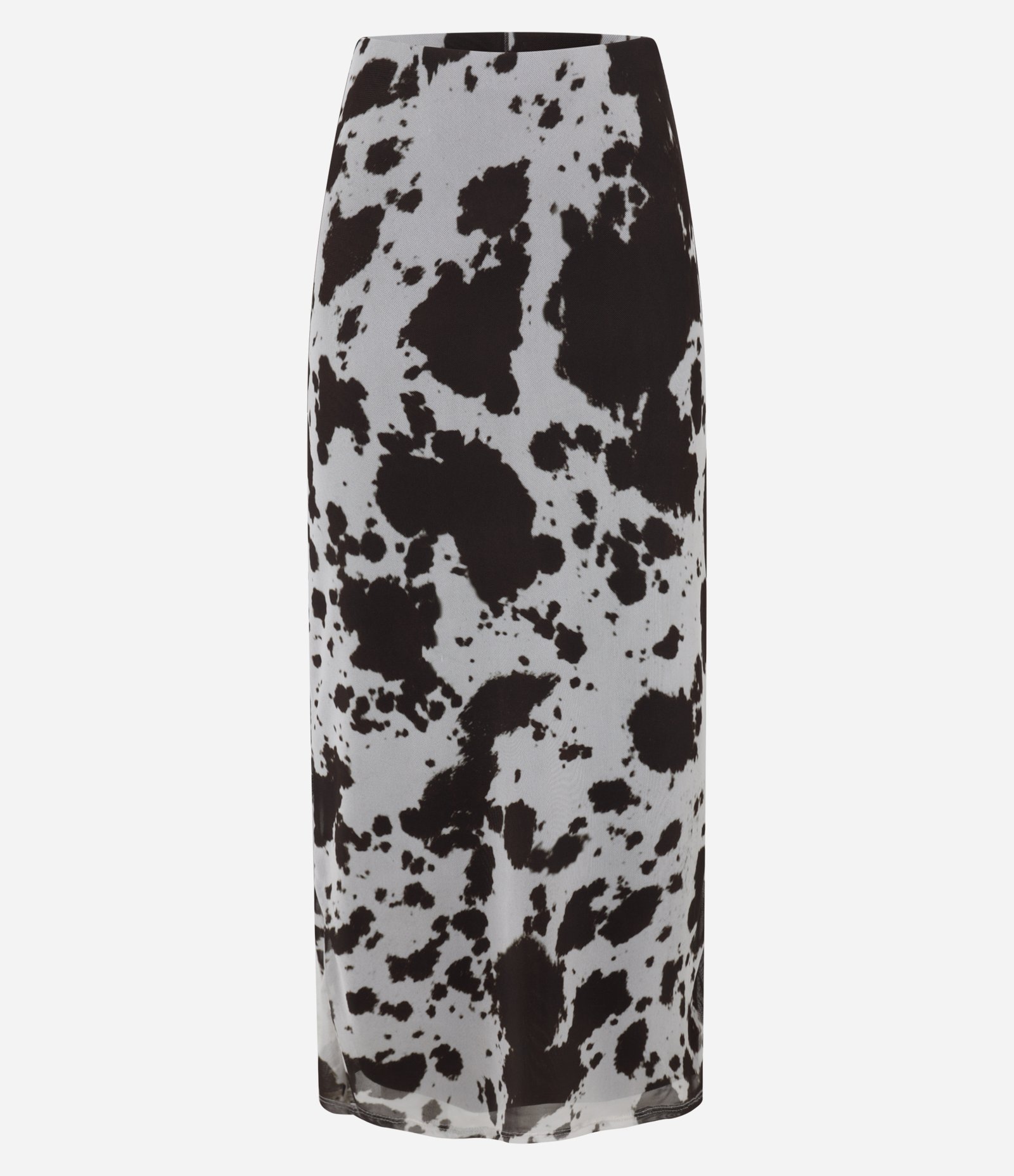 Saia Reta Longa em Tule com Estampa Animal Print Vaca Bicolor 5