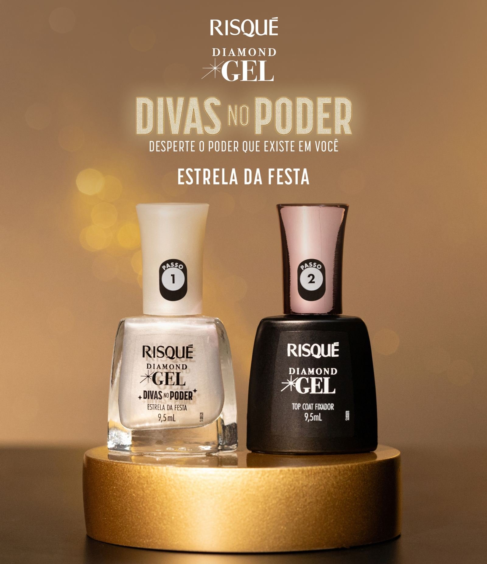 Esmalte Risqué Diamond Gel Divas no Poder  Estrela da Festa 2