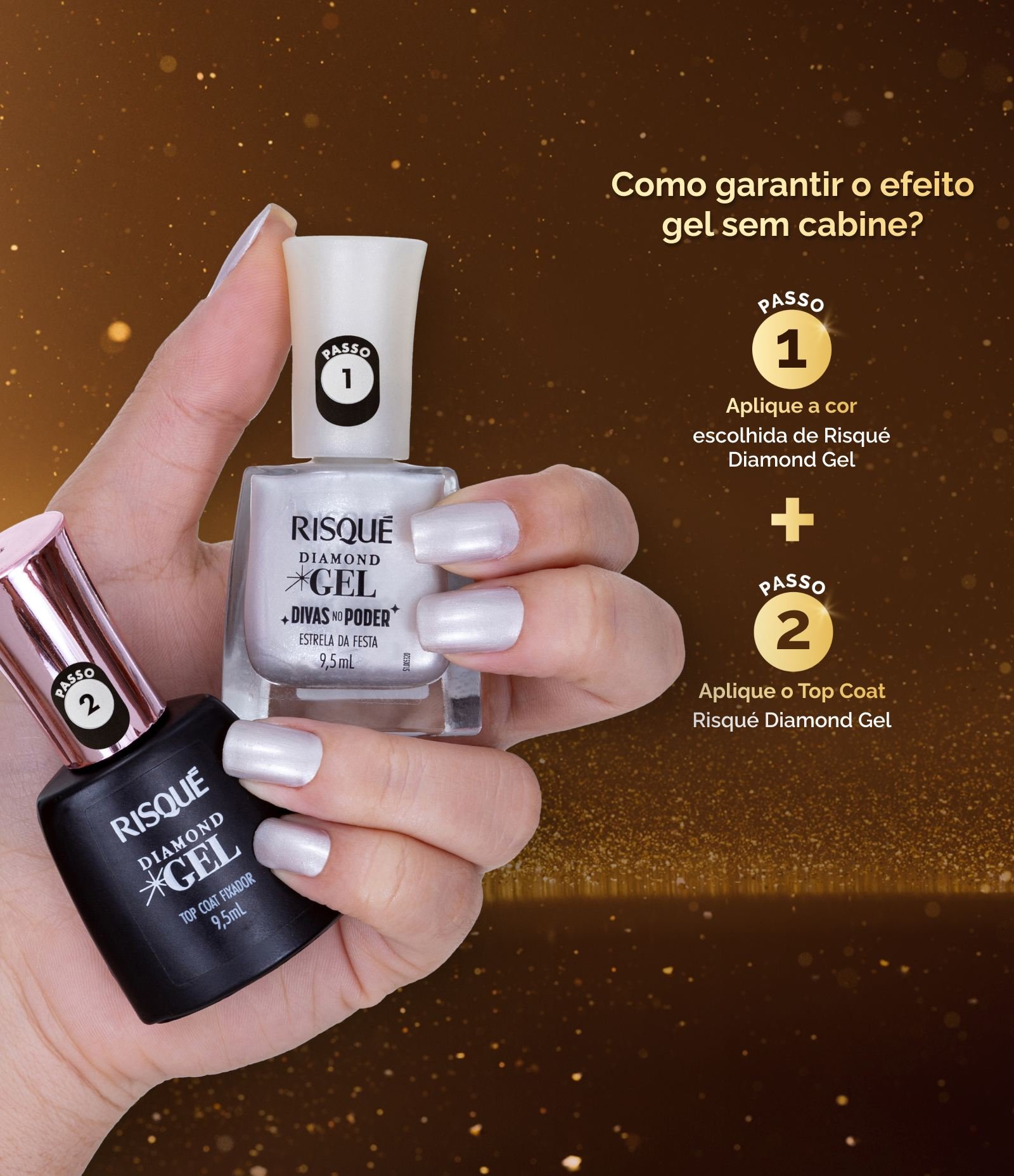 Esmalte Risqué Diamond Gel Divas no Poder  Estrela da Festa 3