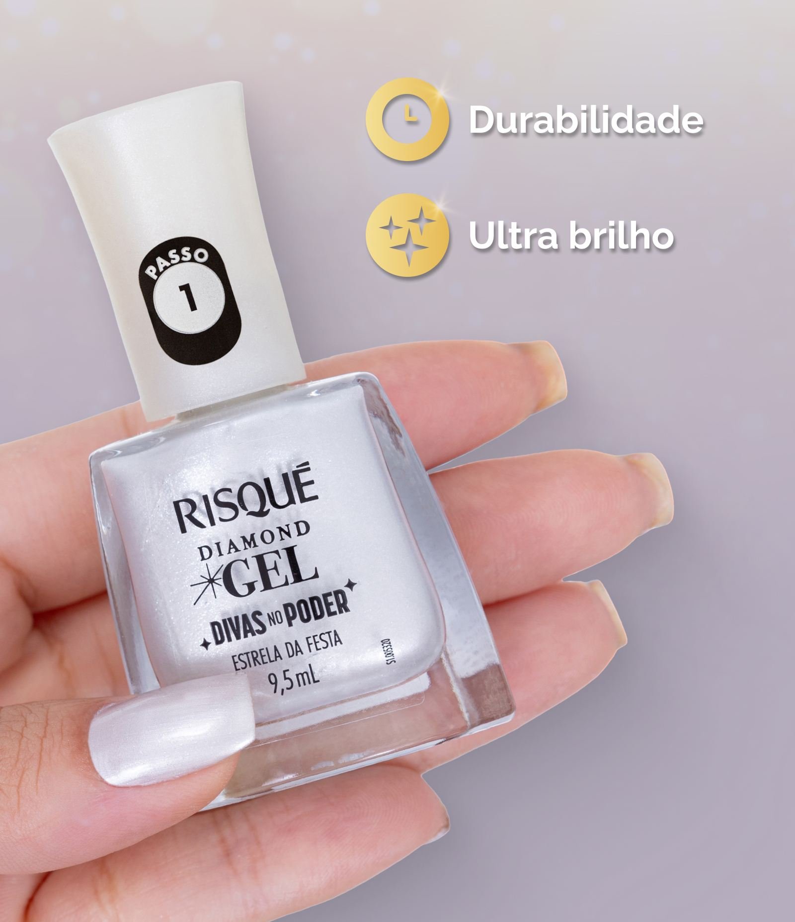 Esmalte Risqué Diamond Gel Divas no Poder  Estrela da Festa 4