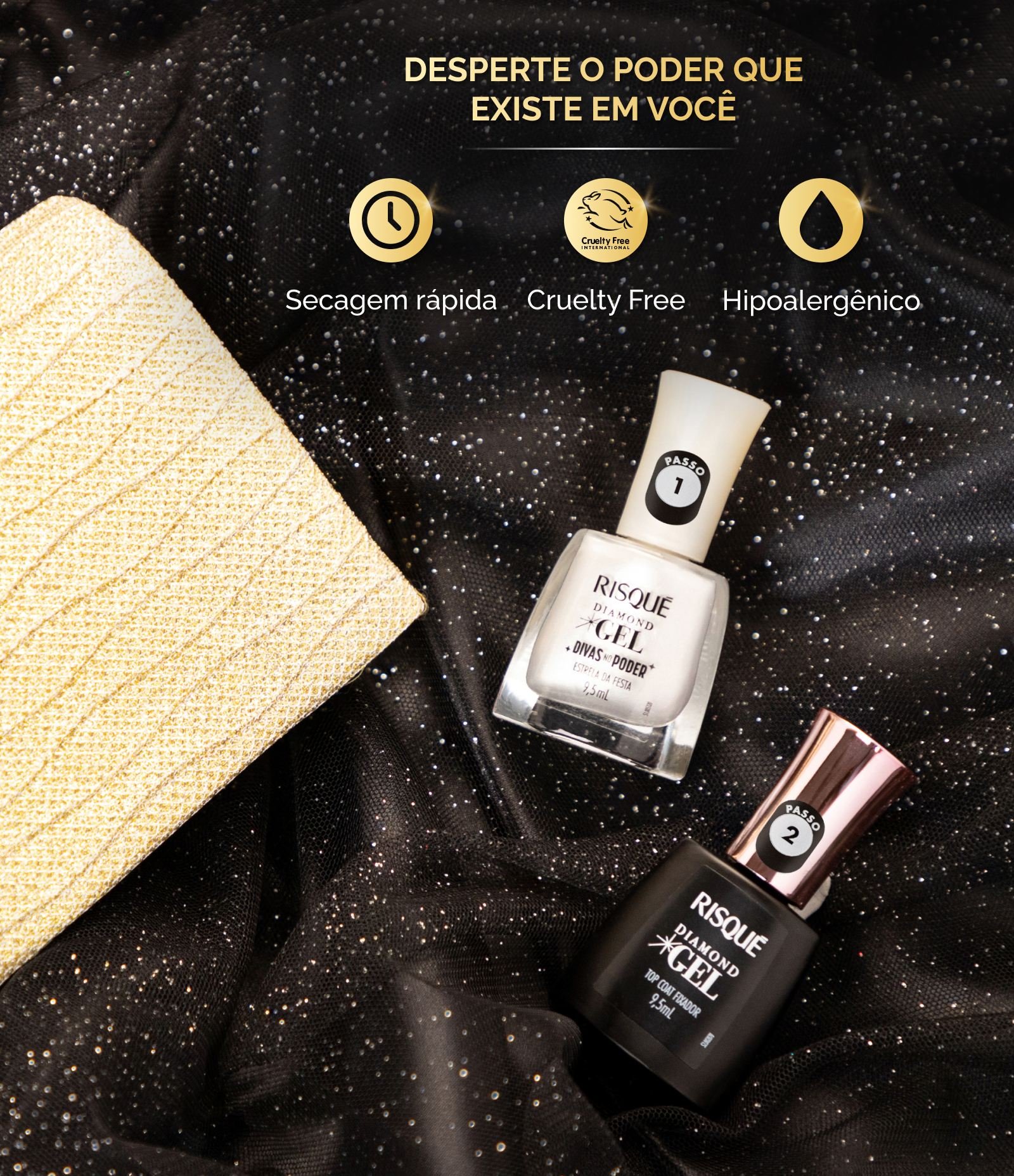 Esmalte Risqué Diamond Gel Divas no Poder  Estrela da Festa 5