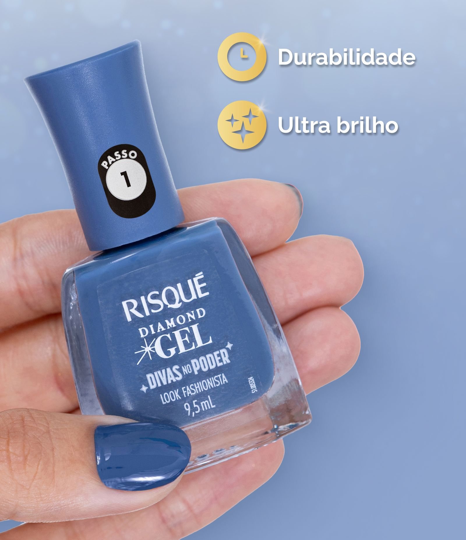 Esmalte Risqué Diamond Gel Divas no Poder Look Fashionista