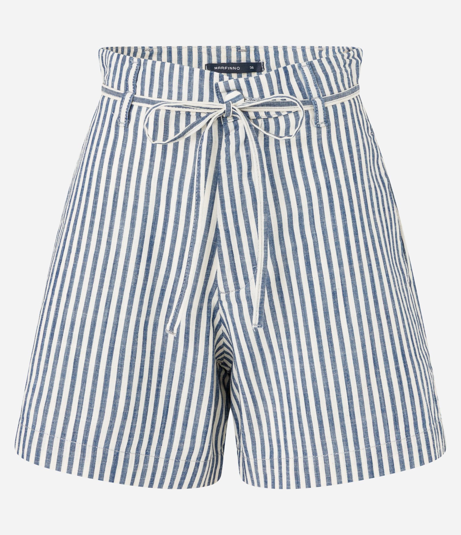 Short Alfaiatado Cintura Alta com Listras e Amarração Bicolor 5