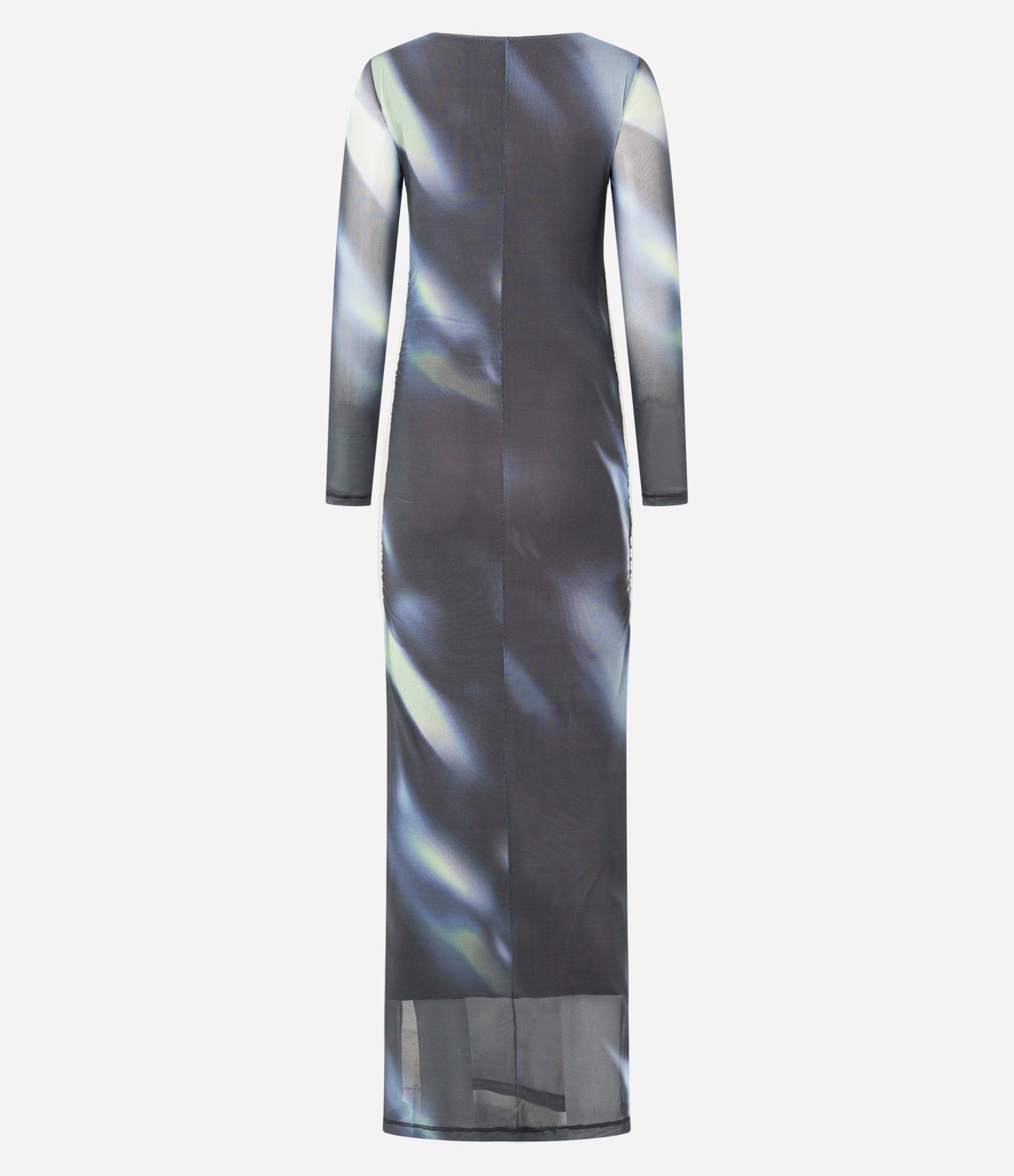 Vestido New Midi em Tule com Estampa Abstrata Cinza 10