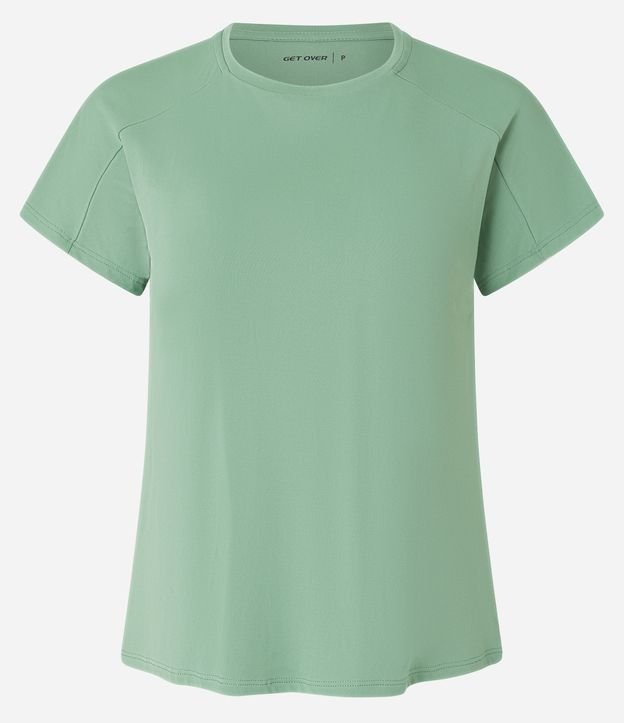 Camiseta Esportiva em Microfibra com Abertura nas Costas e Pala no Ombro