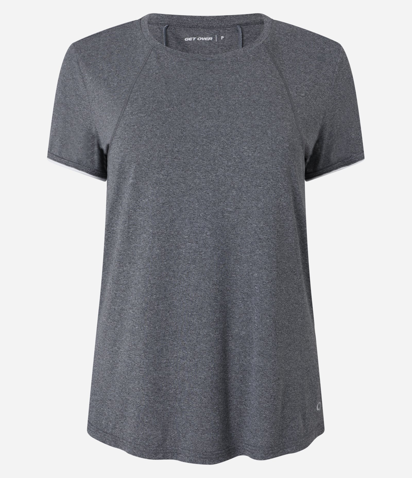 Camiseta Esportiva em Microfibra com Friso Contrastante Cinza 3