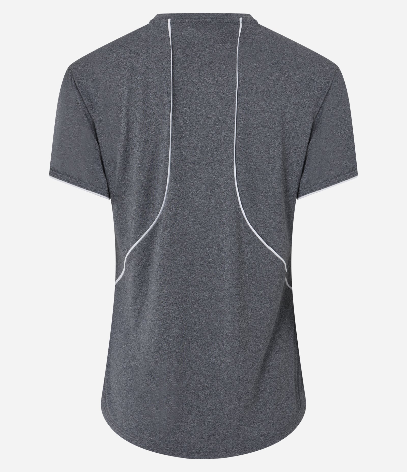 Camiseta Esportiva em Microfibra com Friso Contrastante Cinza 4