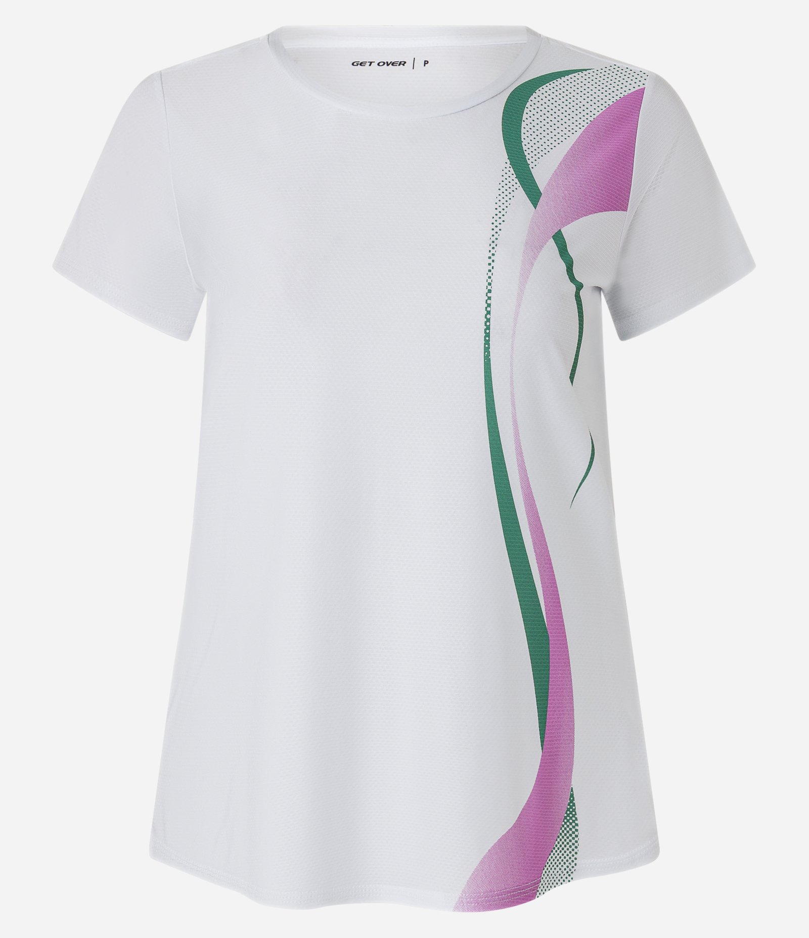 Camiseta Esportiva em Microfibra Texturizada com Estampa Ondas Branco 4