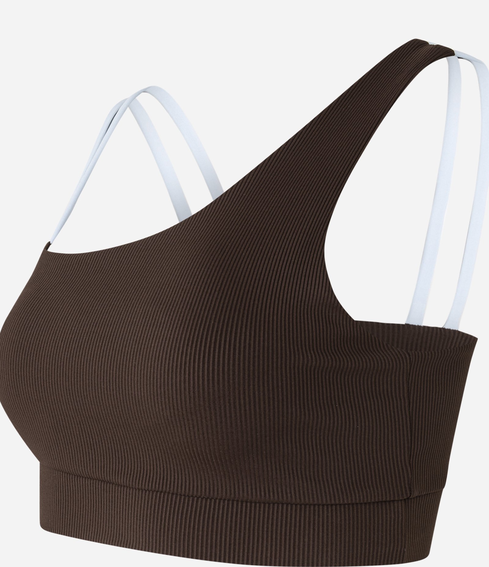 Top Esportivo em Microfibra com Alças Assimétricas Marrom 6