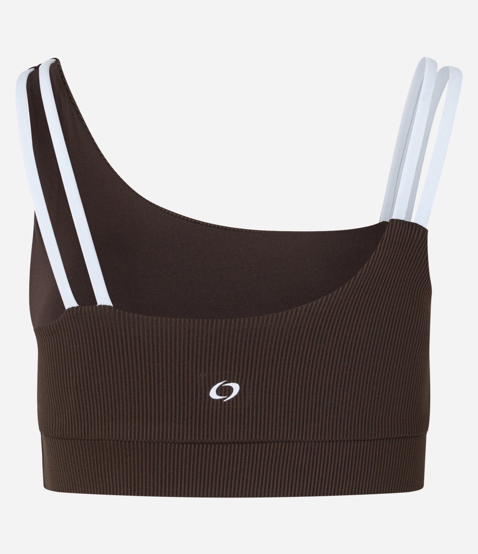 Top Esportivo em Microfibra com Alças Assimétricas Marrom 7