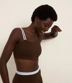 Top Esportivo em Microfibra com Alças Assimétricas