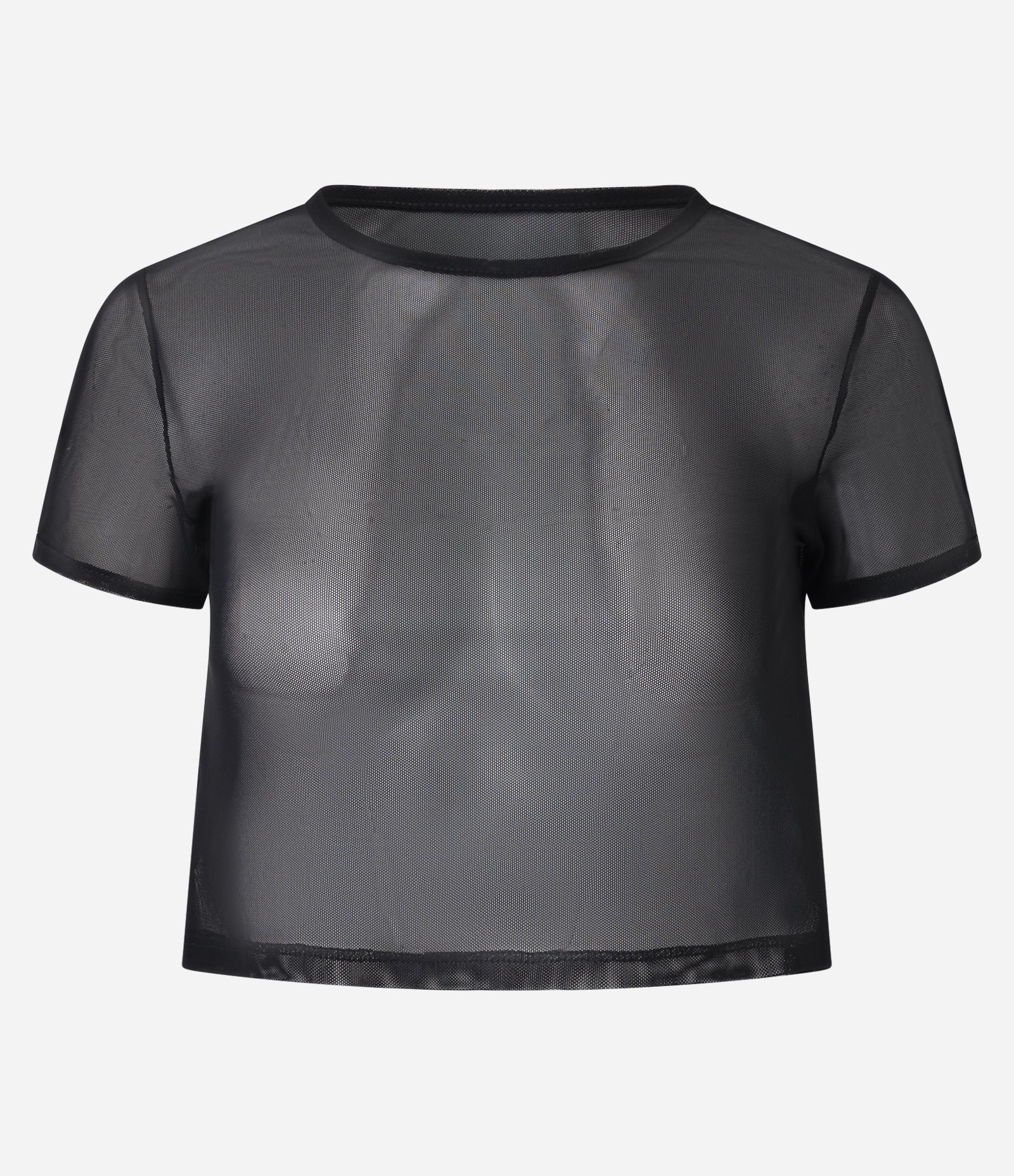 Camiseta Cropped Esportiva em Tule Preto 5