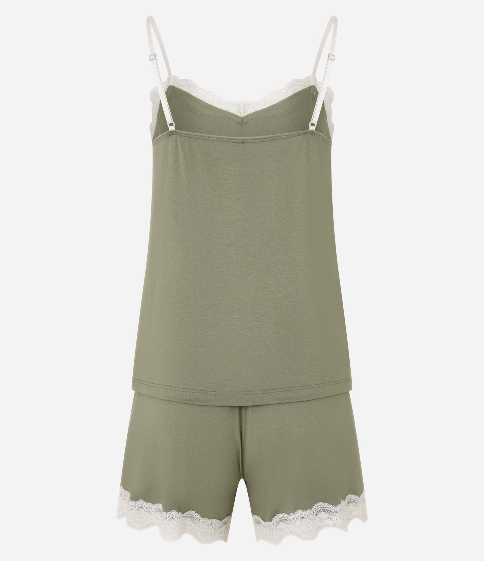 Pijama Short Doll em Viscose com Alcinha e Detalhe de Renda Verde 6