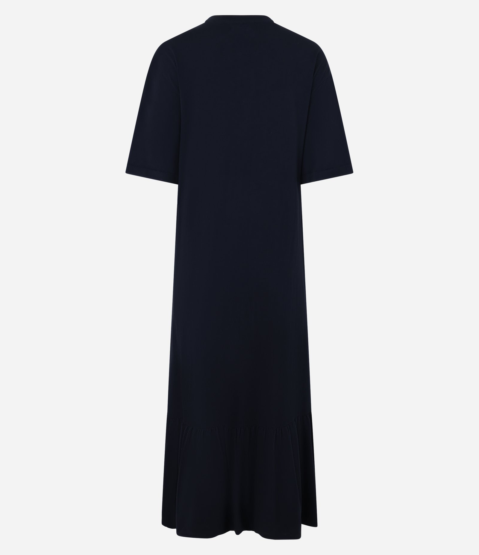 Vestido Midi em Algodão com Mangas Largas Azul Escuro 7