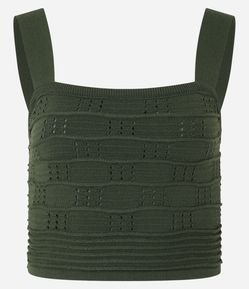 Blusa em Tricô com Ponto Fechado com Alça Larga