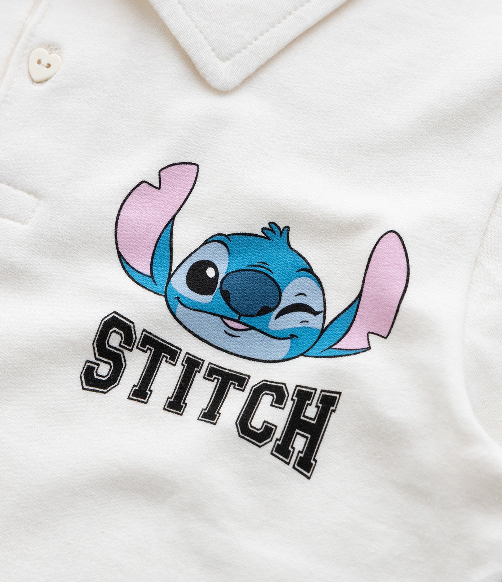 Camiseta Polo Infantil com Estampa do Stitch - Tam 5 a 14 Anos Branco 5